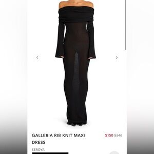 SER.O.YA Black Rib Knit Maxi Dress